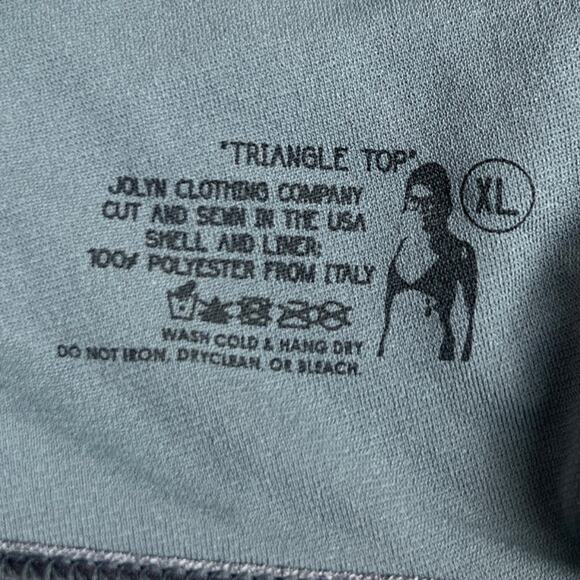 Jolyn Triangle Bikini Top Gray Stripped XL - Picture 3 of 5